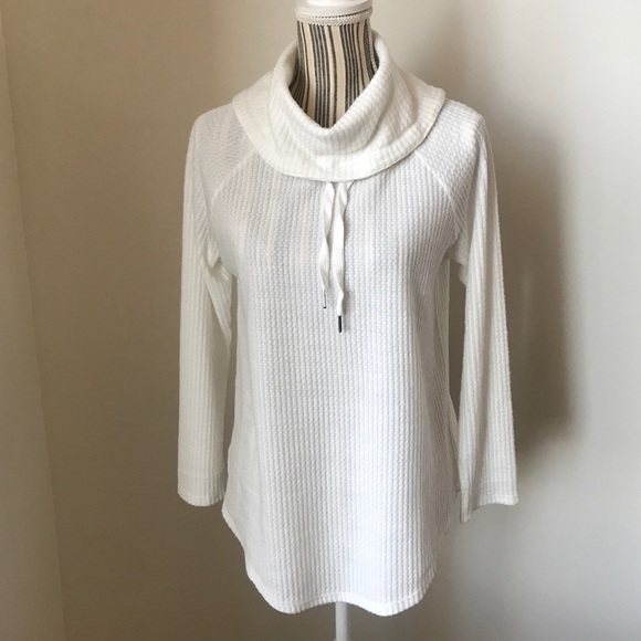White Cowl Neck Pullover Top - Picture 2 of 8